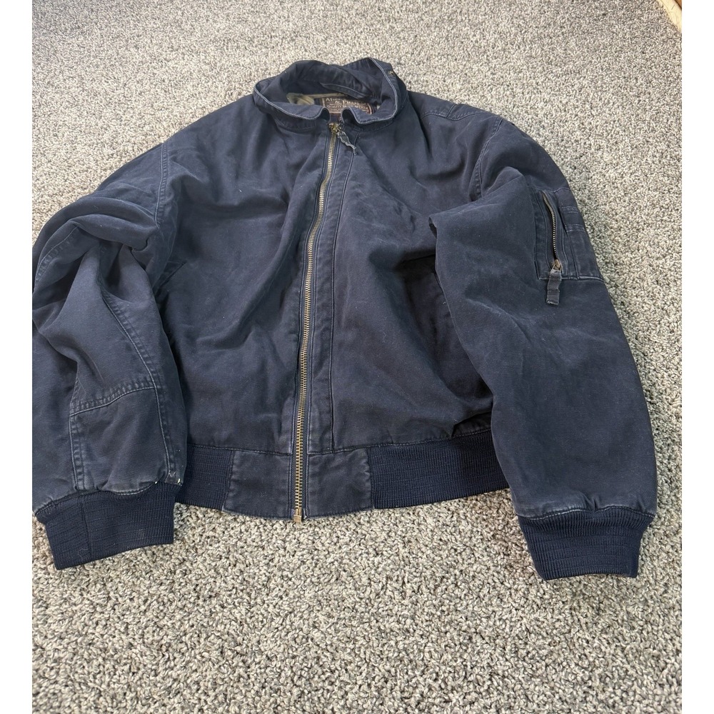 Vintage Abercrombie & Fitch Bomber Jacket Men's Size Large Blue Full Zip